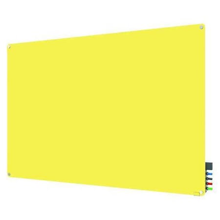 Ghent MagneticGlassBoard, 4x5 ft., Radius, Yellow, Glass, 48", 60", Yellow HMYRM45YW