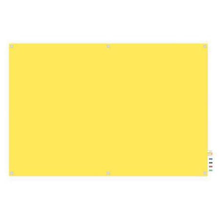 Ghent MagneticGlassBoard, 4x5 ft., Square, Yellow, Glass, 48", 60", Yellow HMYSM45YW