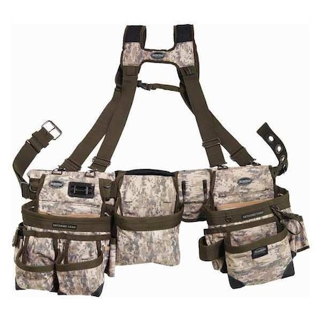 Bucket Boss Tool Belt, Framers Rig, 3 Bag, Digital Camo, Digital Camo, 1680 Heavy Duty Poly Fabric, 29 Pockets 55185-DIGC