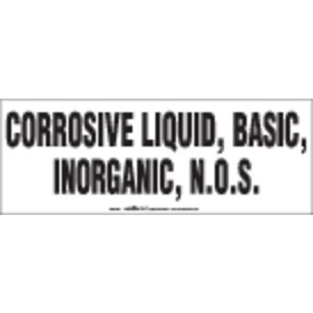 Labelmaster CML303 Bulk Tank Marking, Corrosive Liquid, Basic, Inorganic, N.O.S. (Pack of 50)
