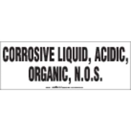 Labelmaster CML305 Bulk Tank Marking, Corrosive Liquid, Acidic, Organic, N.O.S. (Pack of 50)