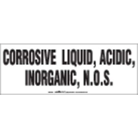 Labelmaster CML308 Bulk Tank Marking, Corrosive Liquid, Acidic, Inorganic, N.O.S. (Pack of 50)