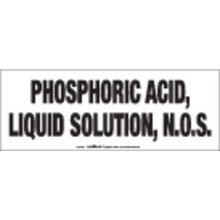 Labelmaster CML309 Bulk Tank Marking, Phosphoric Acid, Liquid Solution, N.O.S. (Pack of 50)