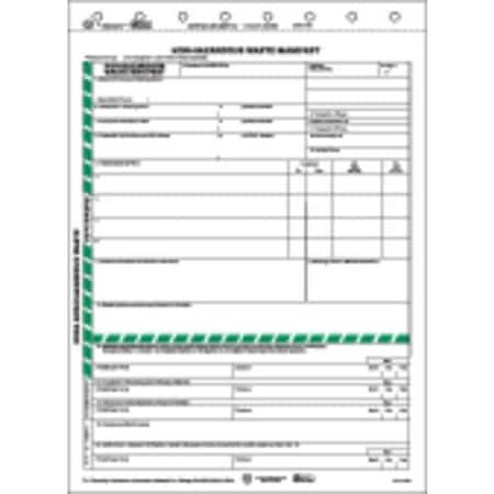 Labelmaster Non-Hazardous Waste Manifest, 6Pt, PK100 F14