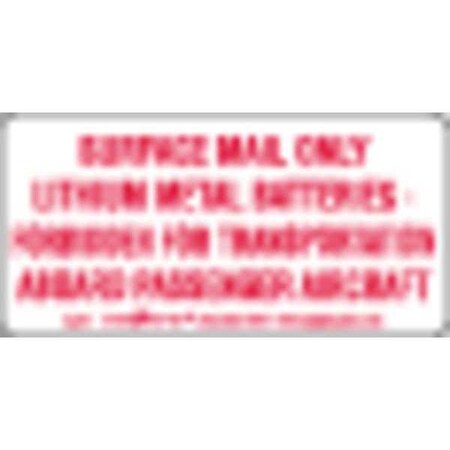 Labelmaster USPS Lithium Battery Marking, 4"x2", PK500 L530