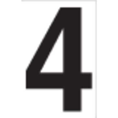 Labelmaster NUMERAL4W"Numeral 4" Labels, 2", White Vinyl (Pack of 50)