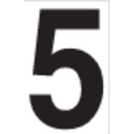 Labelmaster Clear Vinyl, 3.5", Numeral, 5, DOT, PK50 NUMBER5R