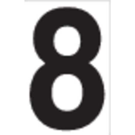 Labelmaster NUMERAL8W"Numeral 8" Labels, 2", White Vinyl (Pack of 50)