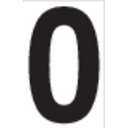 Labelmaster NUMERAL0W"Numeral 0" Labels, 2", White Vinyl (Pack of 50)