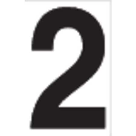 Labelmaster NUMERAL2W"Numeral 2" Labels, 2", White Vinyl (Pack of 50)