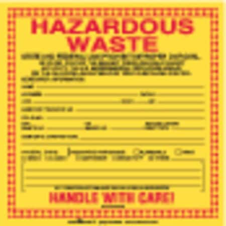 Labelmaster California Waste Label, Vinyl, 6"x6", Pk100 WMCA8
