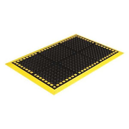 Crown Matting Technologies Heavy-Duty Mat, Black/Yellow, 40 in W x 40 in L WS 4E40YE