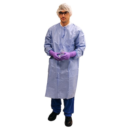 Kimtech Kimtech A8 Lab Coat, SMS, Snaps Closure, Blue, 3XL/4XL, 20 PK 51905