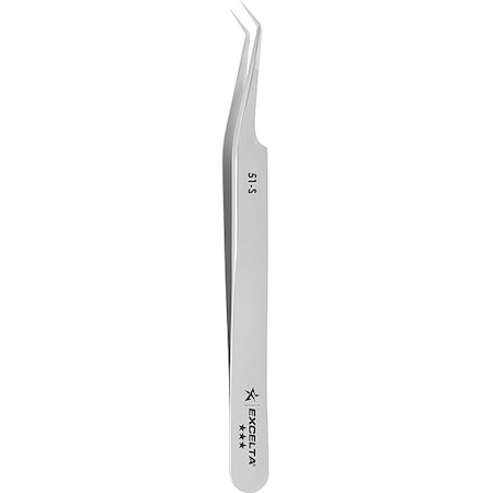 Excelta Tweezers, SS, 4 1/2" L, Offset, Oblique 51-S