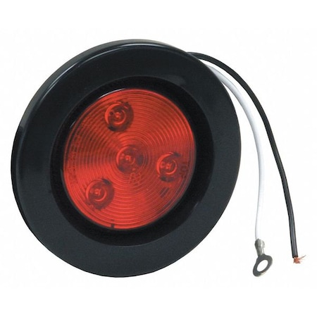 Buyers Products 2.5" Red Round Clearance/Marker Light Kit w/ 4 LEDs (PL-10 Connection, Includes Grommet & Plug) 5622514