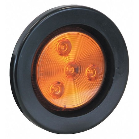 Buyers Products 2.5" Amber Round Clearance/Marker Light Kit w/ 4 LEDs (PL-10 Connection, Includes Grommet & Plug) 5622524