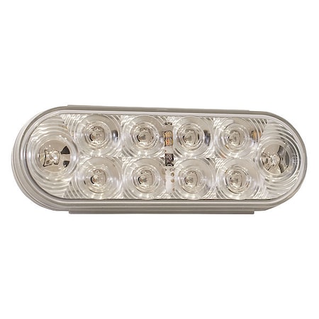 Buyers Products 6 Inch Oval Stop/Turn/Tail Light With 10 Red LEDs, Clear Lens 5626553