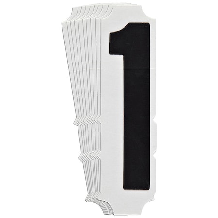 Brady NumberLabel, Polyester, 3-3/4inH, 1inW, PK10 5100P-1