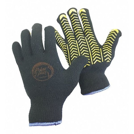 Polar Plus Cold Protection Gloves, PVC Palm, Black/Yellow, L 1211-L