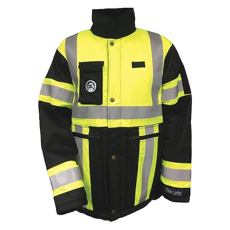 Polar Plus Hi-Vis Jacket, Nylon, Hi-Viz Yellow, 2XL 401HI-2XL
