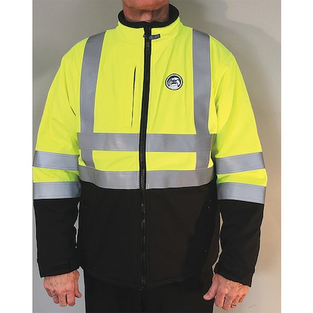 Polar Plus Hi-Vis Softshell Jacket, Nylon, Hi-Viz Yellow, 4XL 301HI-4XL