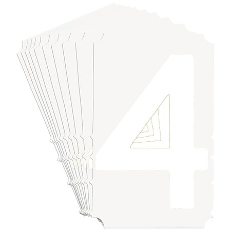 Brady NumberLabel, Polyester, 3inH, 2-1/2inW, PK10 5130P-4