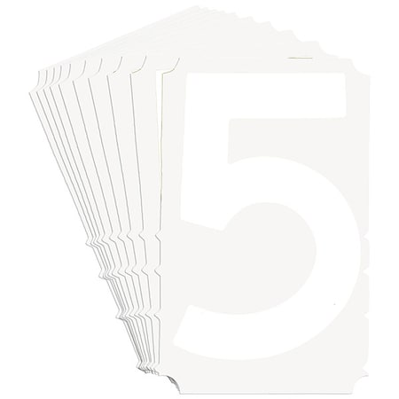 Brady NumberLabel, Polyester, 3inH, 2-1/4inW, PK10 5130P-5