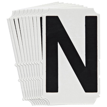 Brady LetterLabel, Polyester, 4-3/4inH, 3inW, PK10 5140P-N
