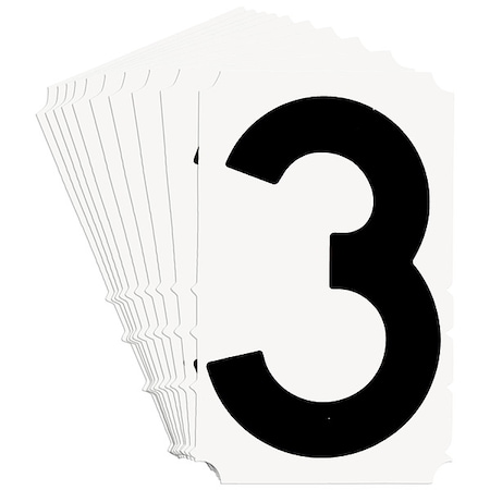 Brady NumberLabel, Polyester, 4-3/4inH, 3inW, PK10 5140P-3
