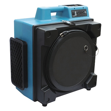 Xpower HEPA Air Scrubber W/ Built-In GFCI Power Outlets and 3-Stage Filter System, 1/2 HP, 600 CFM, 2.8 Amps, Variable Speed, Blue X-3400A