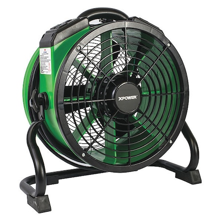 Xpower Industrial Axial Air Mover W/ Power Outlets for Daisy Chain, 1/4 HP, 1720 CFM, 1.6 Amps, Variable Speed X-34AR GREEN