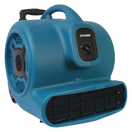 XPOWER 1 HP, 3600 CFM, 8.5 Amps, 3 Positions, 3 Speeds Air Mover with Telescopic Handle and Wheels P-830H