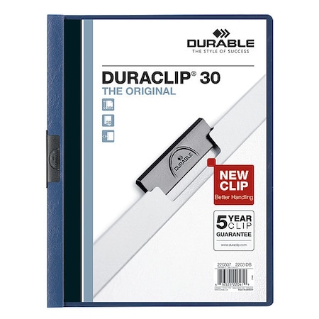 Duraclip Report Cover, 30 Sh, Ltr, Dk Blue, PK25 220307