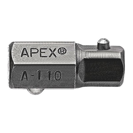 Apex Adapter, 1/4 Male Hex Dr 1/4 Sq 1" OAL A-108