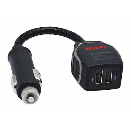 Roadking Extnsn Boom Plug w/Hvy-Dty Dual 2.4A USB RK01701