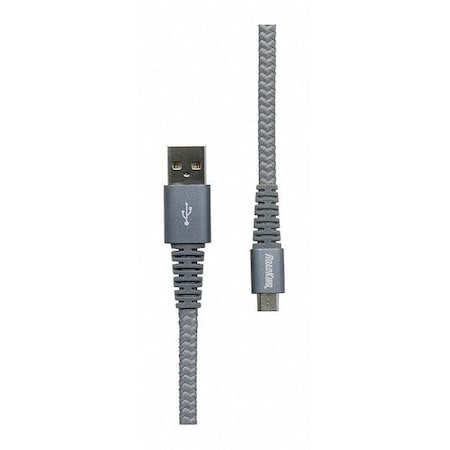Roadking Hvy-Dty Mcro USB Chrg/Sync Cbl, Slv, 6 ft. RK06136