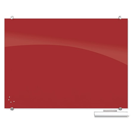 Mooreco Magnetic, Glass Board, 35.43"Hx47.24"W, Red 83844-RED