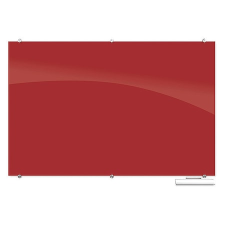Mooreco Magnetic, Glass Board, 47.24"Hx70.87"W, Red 83845-RED