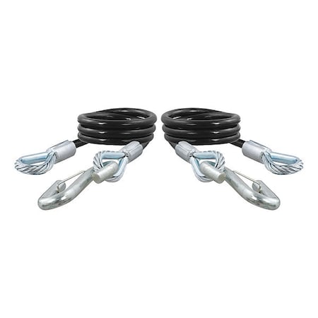 Curt Safety Cables w/2 Snap Hooks, 44", PK2 80176