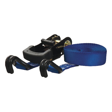 Curt Blue Cargo Strap w/J-Hooks, 16 ft. 83019