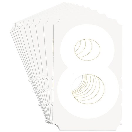 Brady NumberLabel, Polyester, 4inH, 3inW, PK10 5170P-8