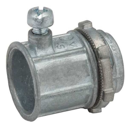 Raco EMT Grounding Connector, 1/2 in, Set Screw, Zinc Alloy, Electro Zinc Plated, Gray 2602