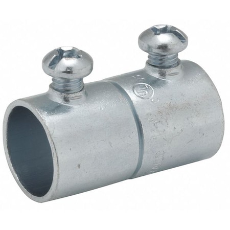 Raco EMT Coupling, 1/2 in, Set Screw, Steel, Zinc Plated, Gray 2022