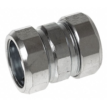 Raco IMC Coupling, 1-1/4 in, Compression, Steel, Zinc Plated, Gray 1825