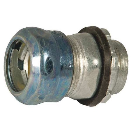 Raco EMT Grounding Connector, 1-1/2 in, Compression, Steel, Zinc Plated, Blue; Gray 2906RT
