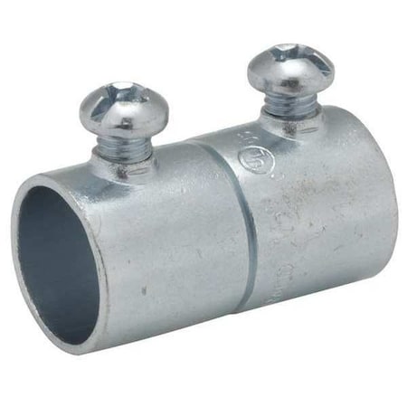 Raco EMT Coupling, 2 in, Set Screw, Steel, Zinc Plated, Gray 2028