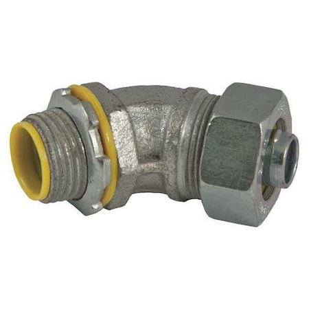 Raco Conduit Fitting Connector, 1/2 in, Liquid-Tight, Steel, Zinc Plated, Gray 3562