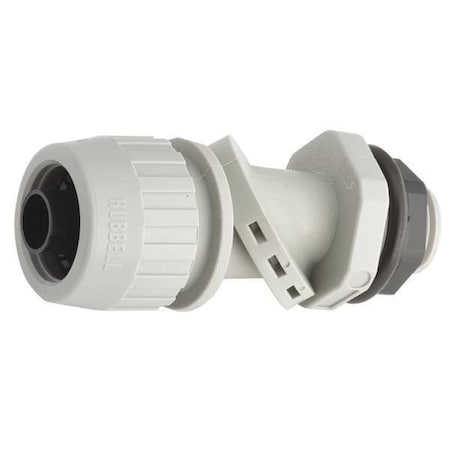 Raco Conduit Fitting Connector, 1/2 in, Liquid-Tight, Nylon, Electro Zinc Plated, Gray 4732