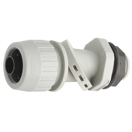 Raco Conduit Fitting Connector, 3/8 in, Liquid-Tight, Nylon, Zinc Plated, Gray 4731