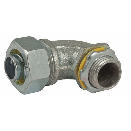 Raco Conduit Fitting Connector, 1 in, Liquid-Tight, Steel, Electro Zinc Plated, Gray 3424
